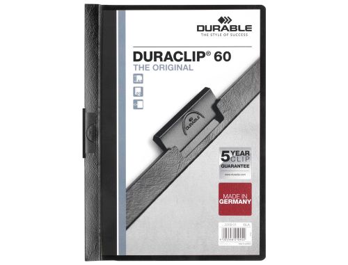 Bolsa dossier durable com clip lateral din a4 preto 60 folhas , Durable , 35049 , 4005546210452